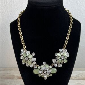 J.Crew Gold and Green Floral Necklace